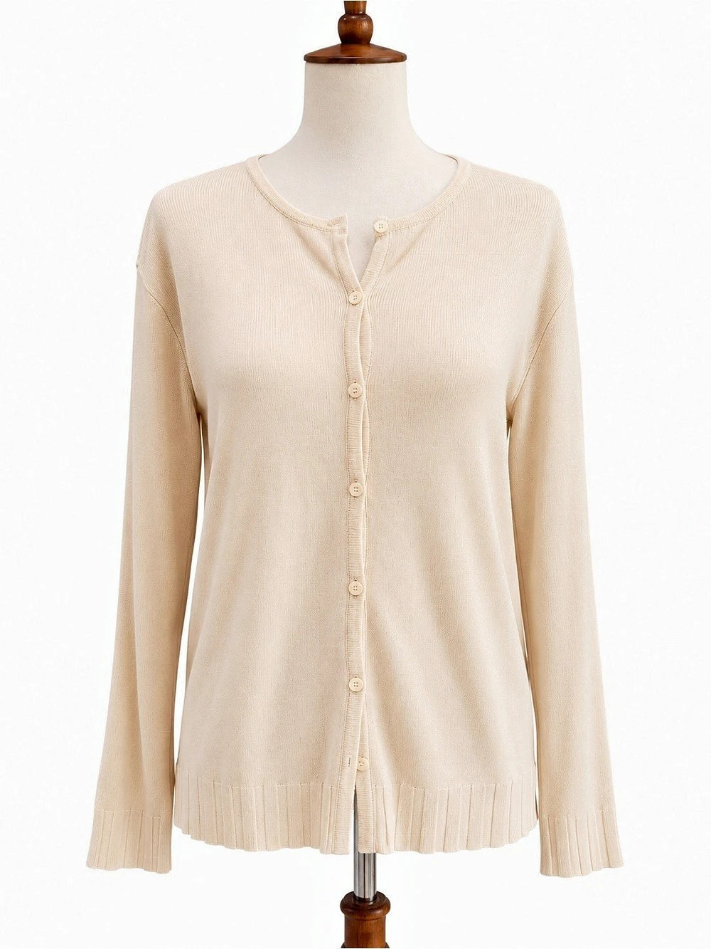 Talbots Silk Blend Button Front Cardigan Size Medium Vintage Butter Yellow